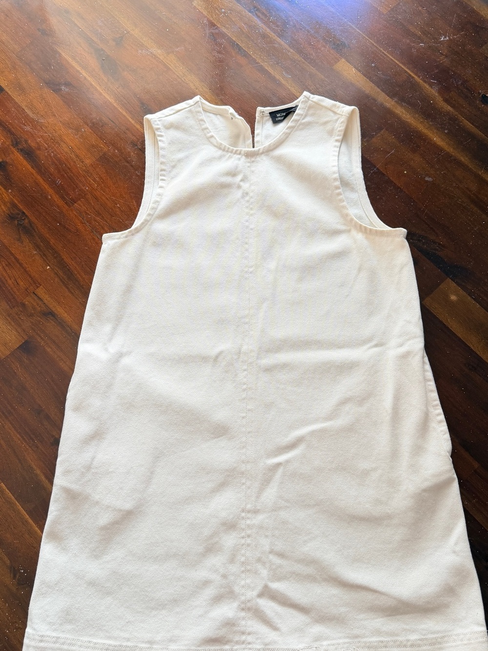 Sleeveless Cream Midi Shift Dress